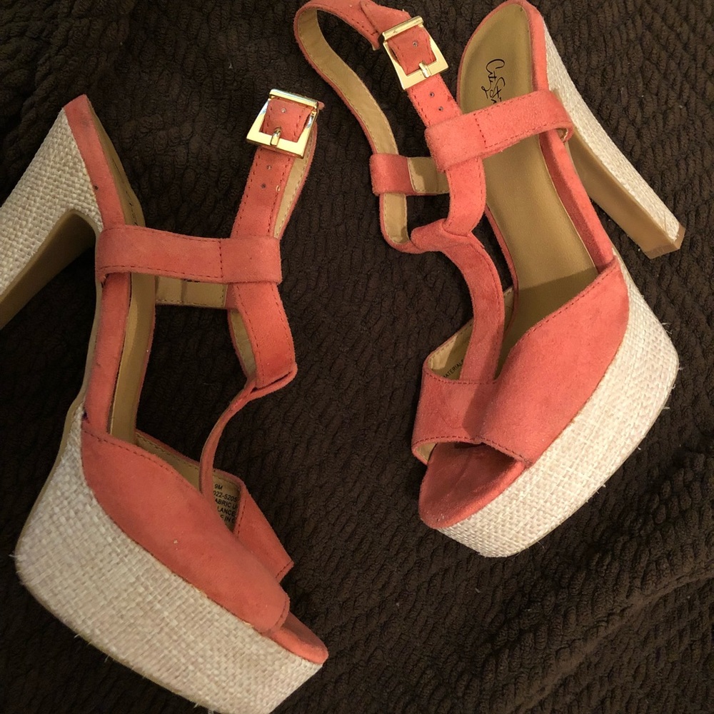 Coral Open Toe Platform Sandals